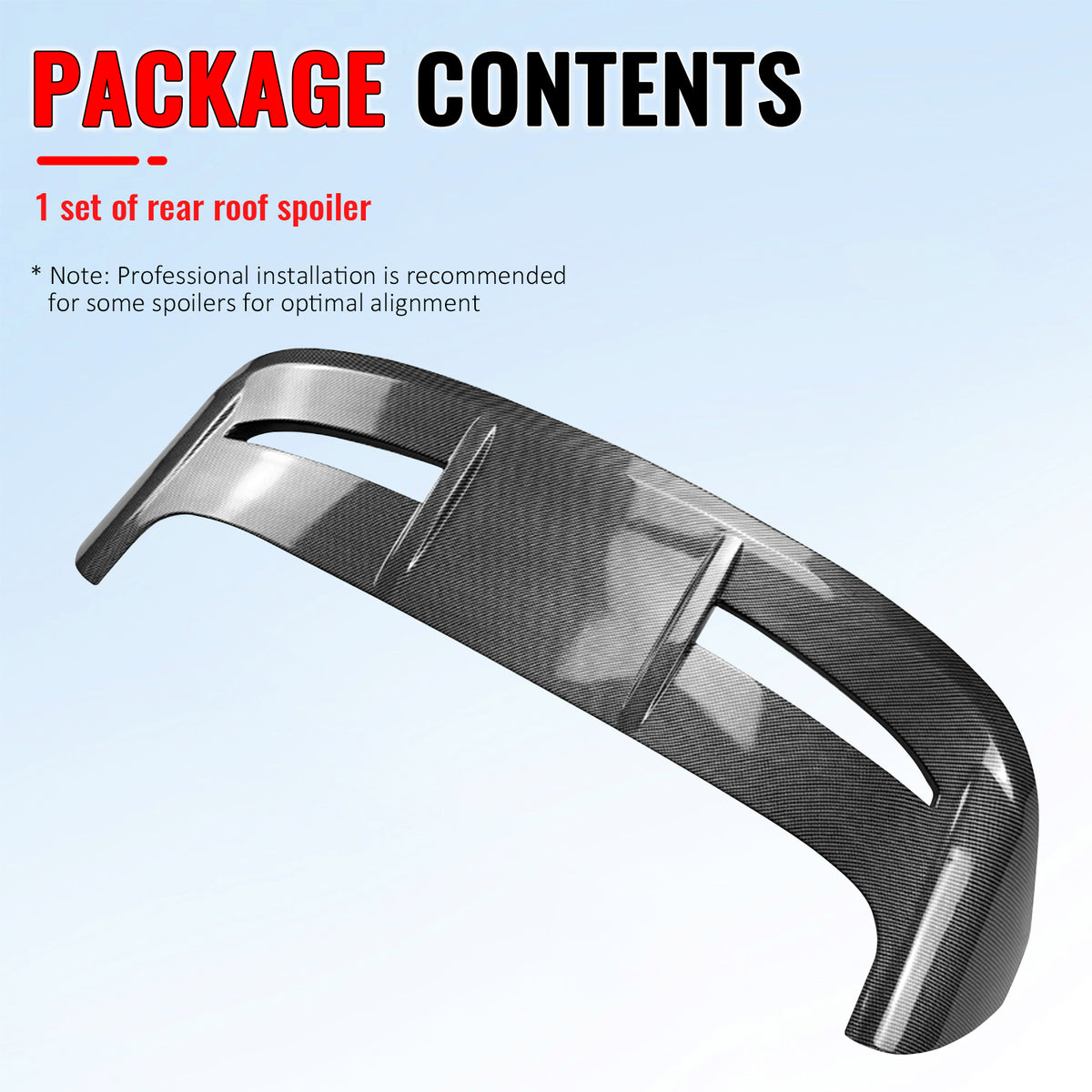 Fits 11-19 Ford Fiesta Hatchback ST Style Rear Roof Spoiler Carbon Fiber Print
