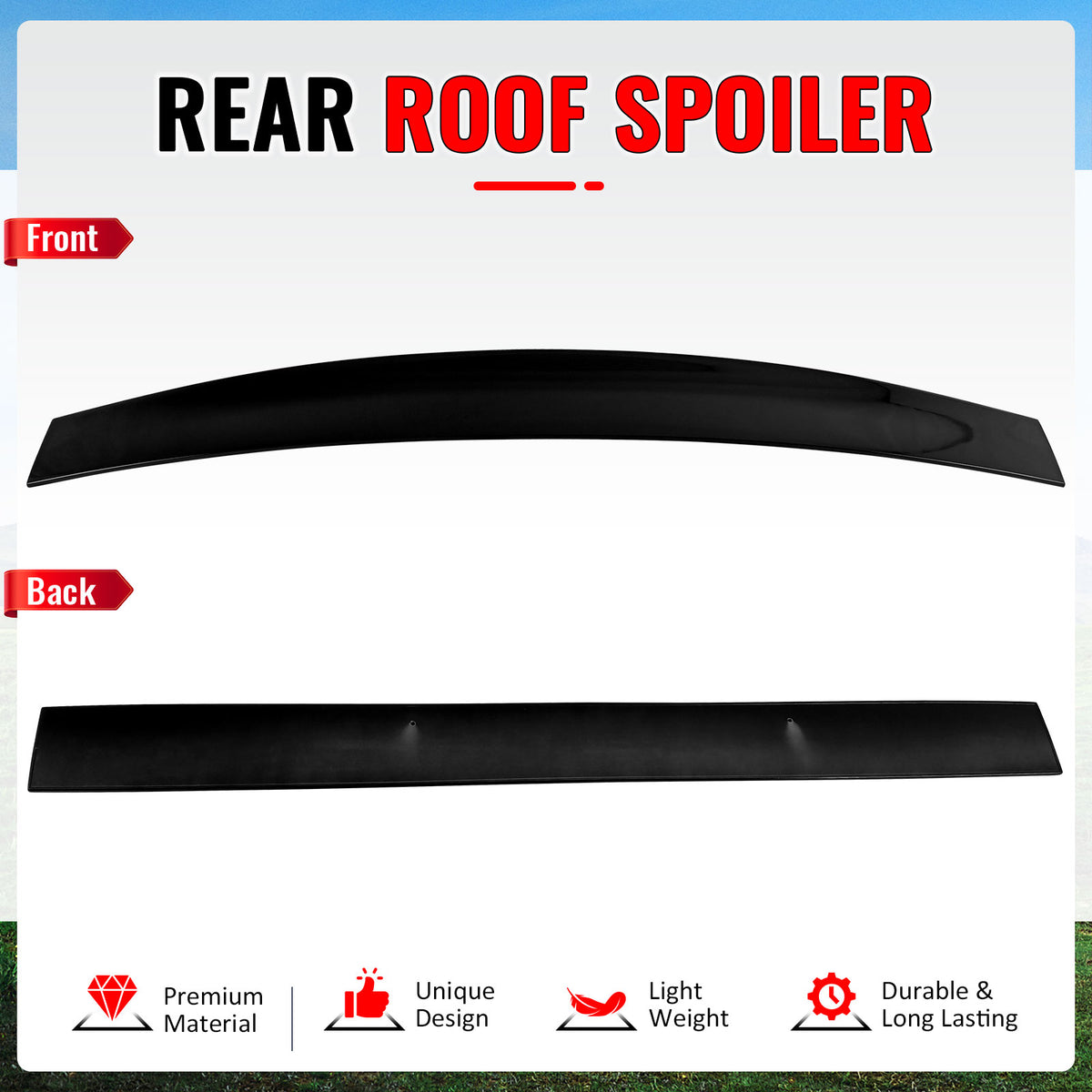 Fits 05-14 Ford Mustang Coupe DS Style Roof Spoiler ABS Painted #M6373A Ebony