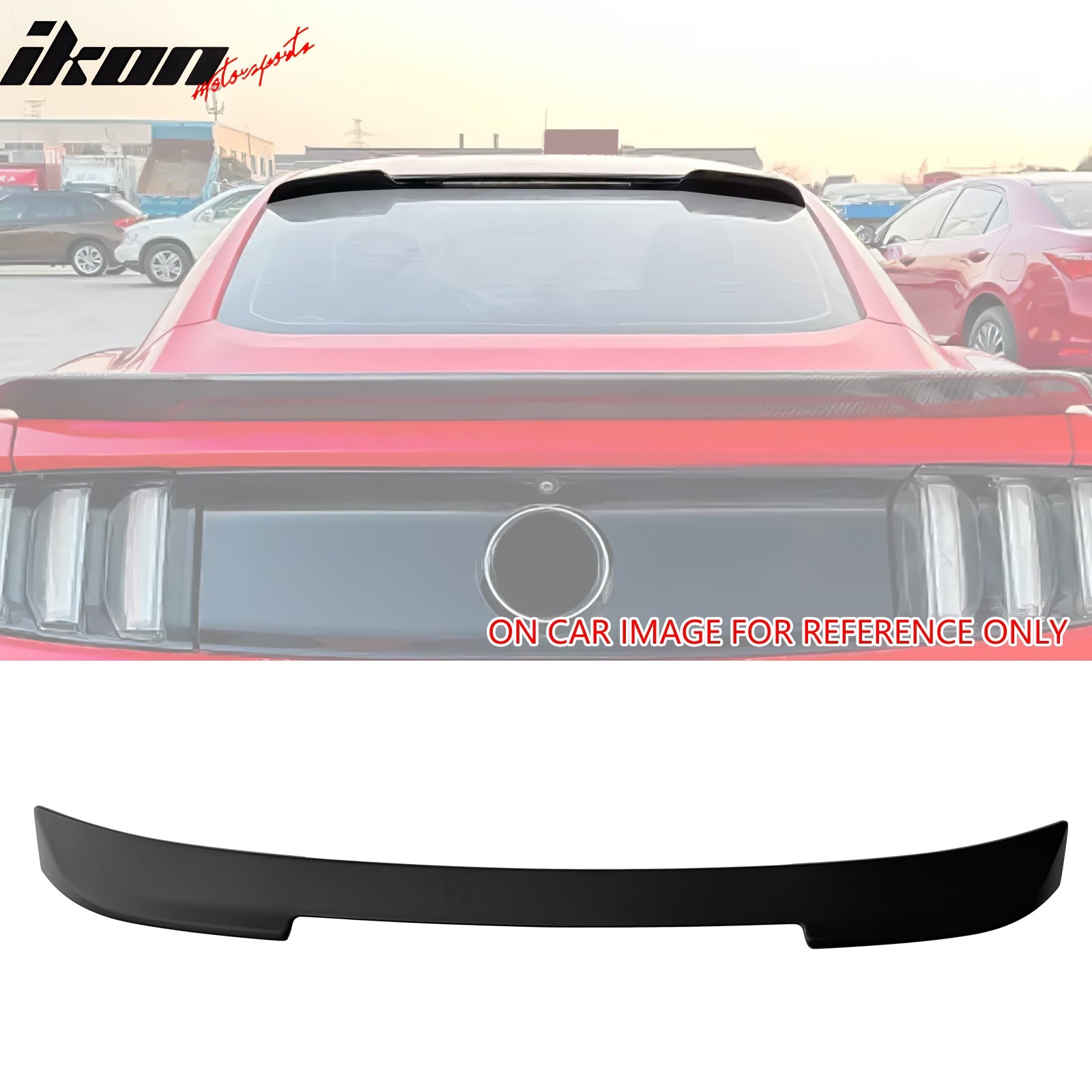 Fits 15-23 Ford Mustang Coupe IKON2 Style Rear Roof Spoiler Wing ABS