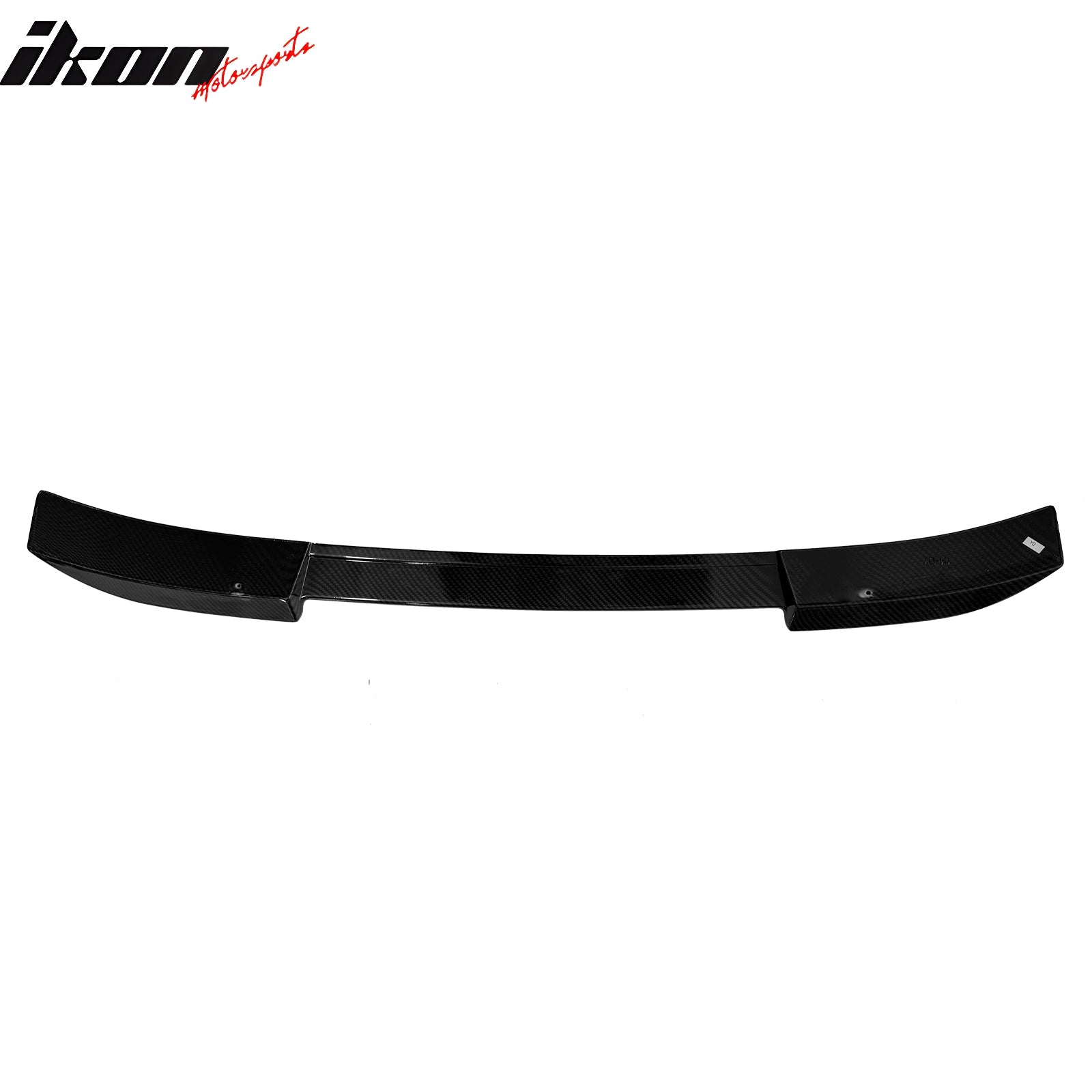 IKON MOTORSPORTS, Rear Window Roof Spoiler Compatible with 2015-2023 Ford Mustang Coupe MK6, IKON2 R Style Carbon Fiber Print ABS Plastic Top Roofline Windshield Visor Spoiler Wing
