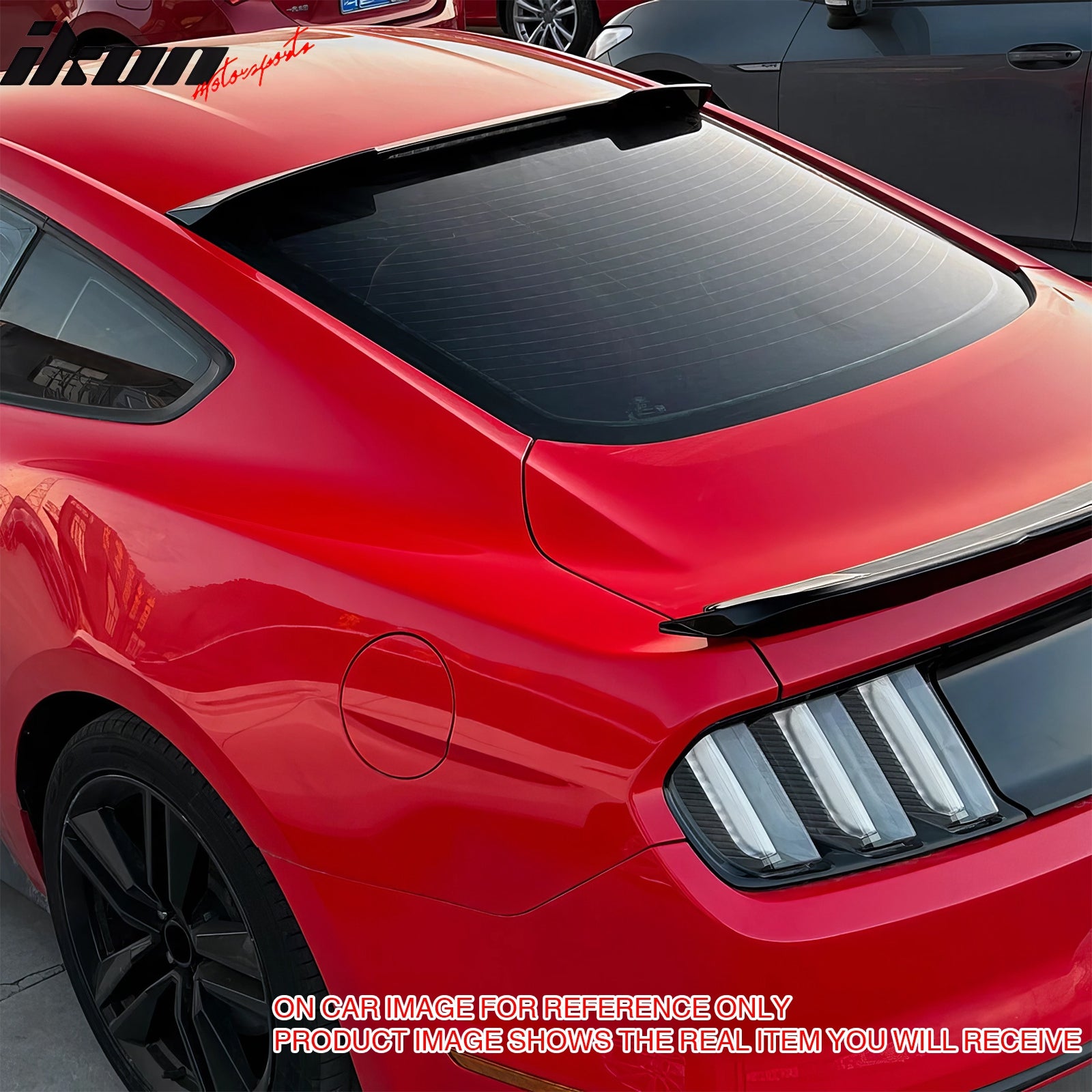 Fits 15-23 Ford Mustang Coupe IKON2 Style Roof Spoiler Carbon Fiber Print ABS