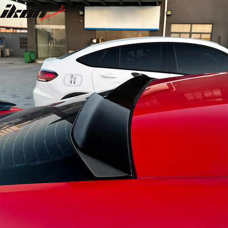 Fits 15-23 Ford Mustang Coupe IKON2 Style Rear Roof Spoiler Wing Gloss Black ABS