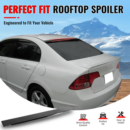 Fits 06-15 Honda Civic Sedan JDM Style Rear Roof Spoiler Wing ABS