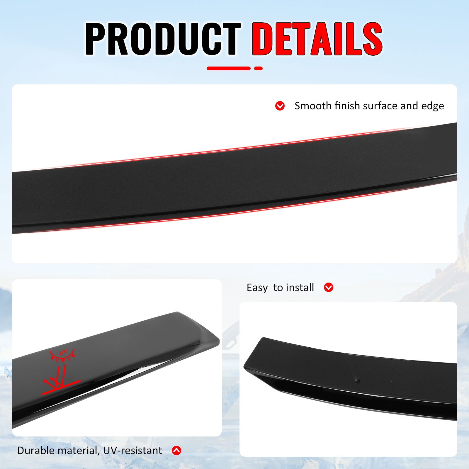 Fits 06-15 Honda Civic Sedan JDM Style Rear Roof Spoiler Wing ABS