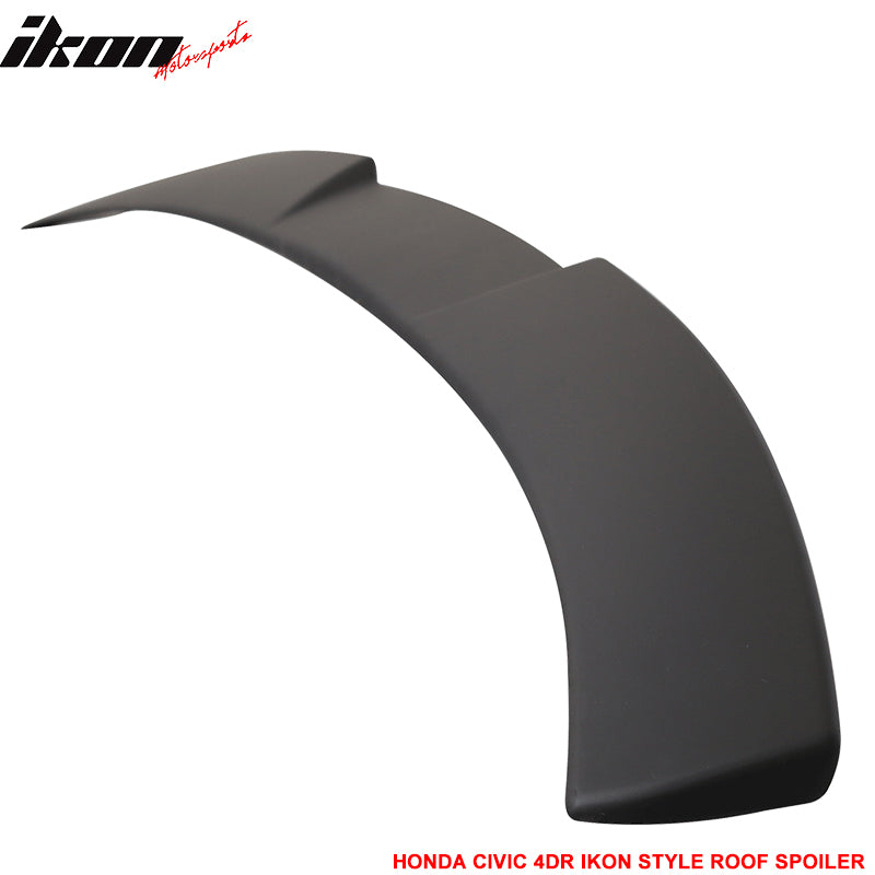 Compatible With 2016-2021 Honda Civic Sedan 4Dr IKON Style Unpainted Roof + Trunk Spoiler - ABS