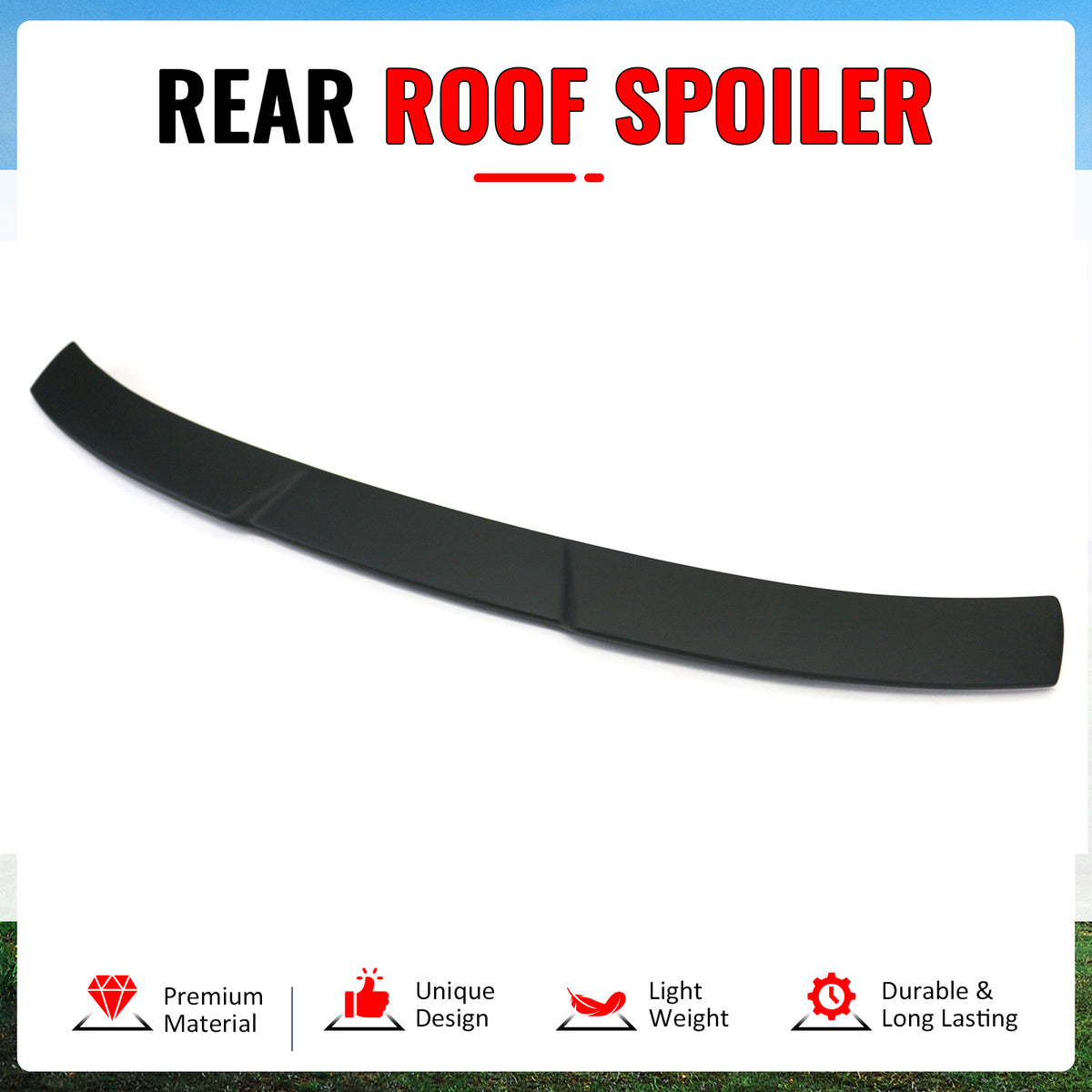 Fits 16-21 Honda Civic Sedan 4Dr JDM Style Rear Roof Spoiler Lip Matte Black ABS