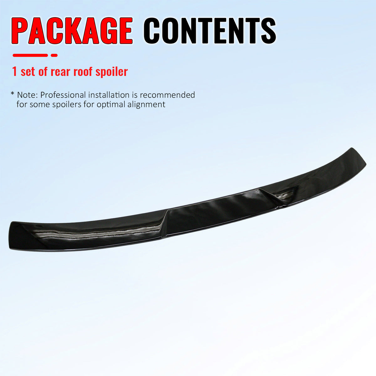 Fits 16-21 Honda Civic Sedan 4Dr JDM Style Rear Roof Spoiler Lip Gloss Black ABS