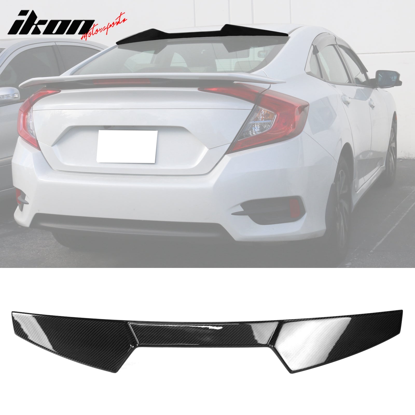 IKON MOTORSPRTS, Roof Spoiler Compatible With 2016-2021 Honda Civic X ...