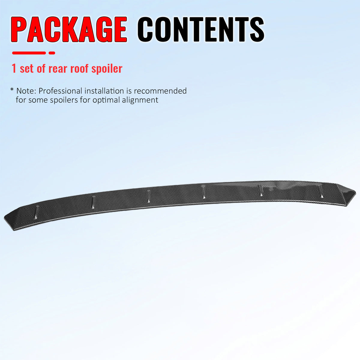 For 22-26 Honda Civic FL Type R Hatchback V Style Roof Spoiler Carbon Fiber Look