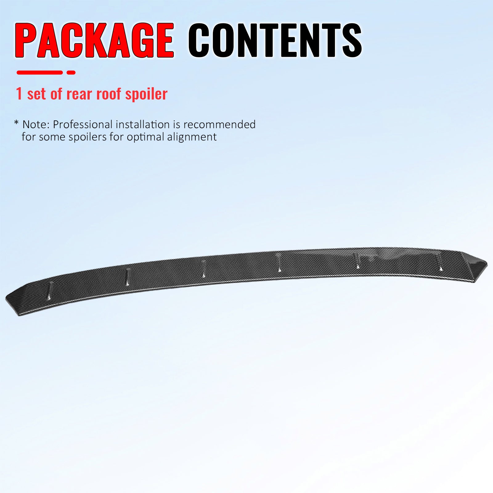 For 22-26 Honda Civic FL Type R Hatchback V Style Roof Spoiler Carbon Fiber Look