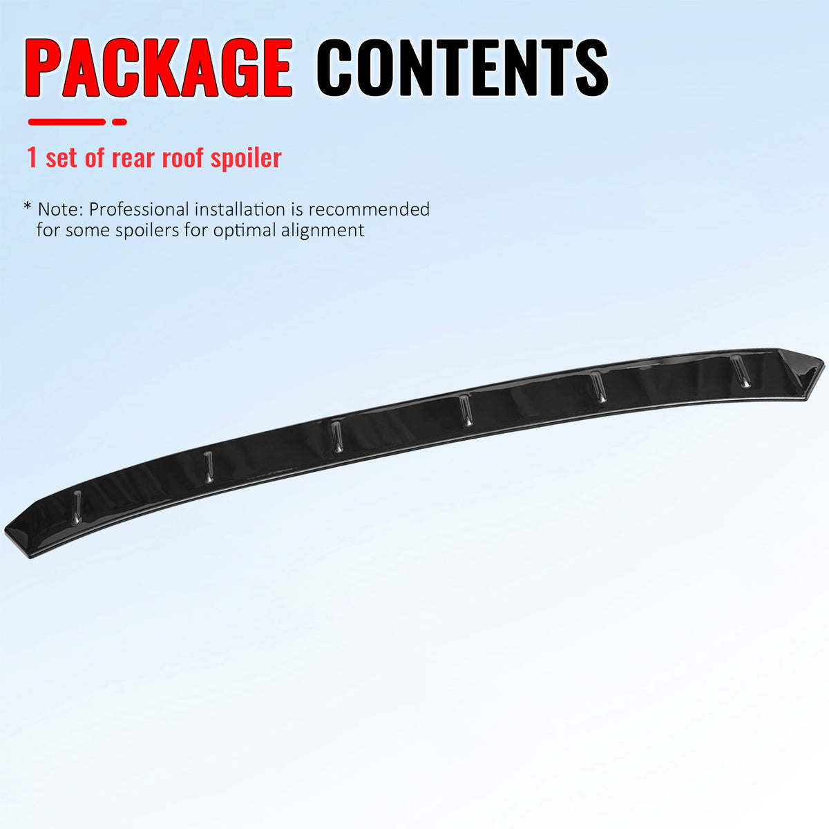Fits 22-26 Honda Civic FL Type R Hatchback V Style Roof Spoiler Gloss Black ABS