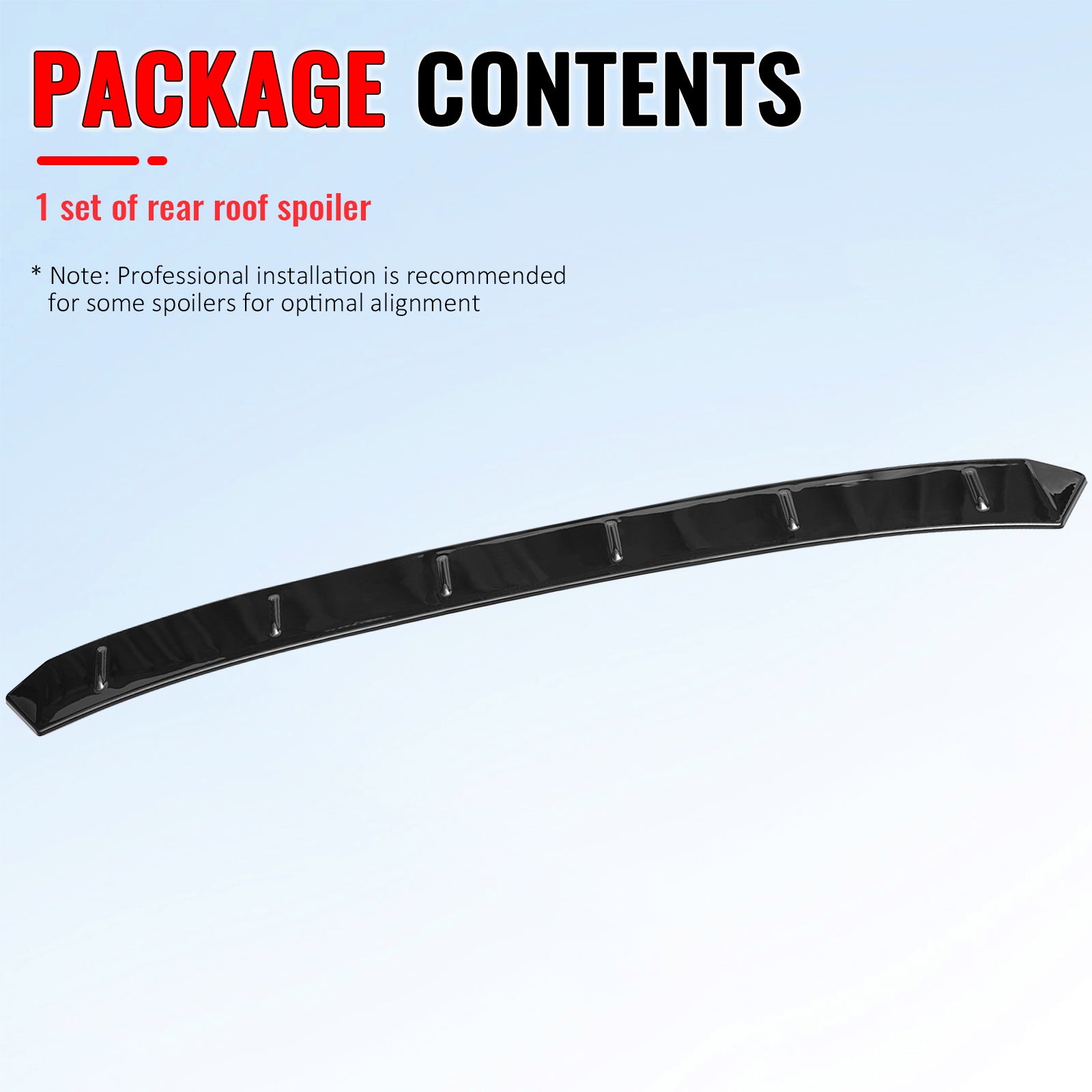 Fits 22-26 Honda Civic FL Type R Hatchback V Style Roof Spoiler Gloss Black ABS