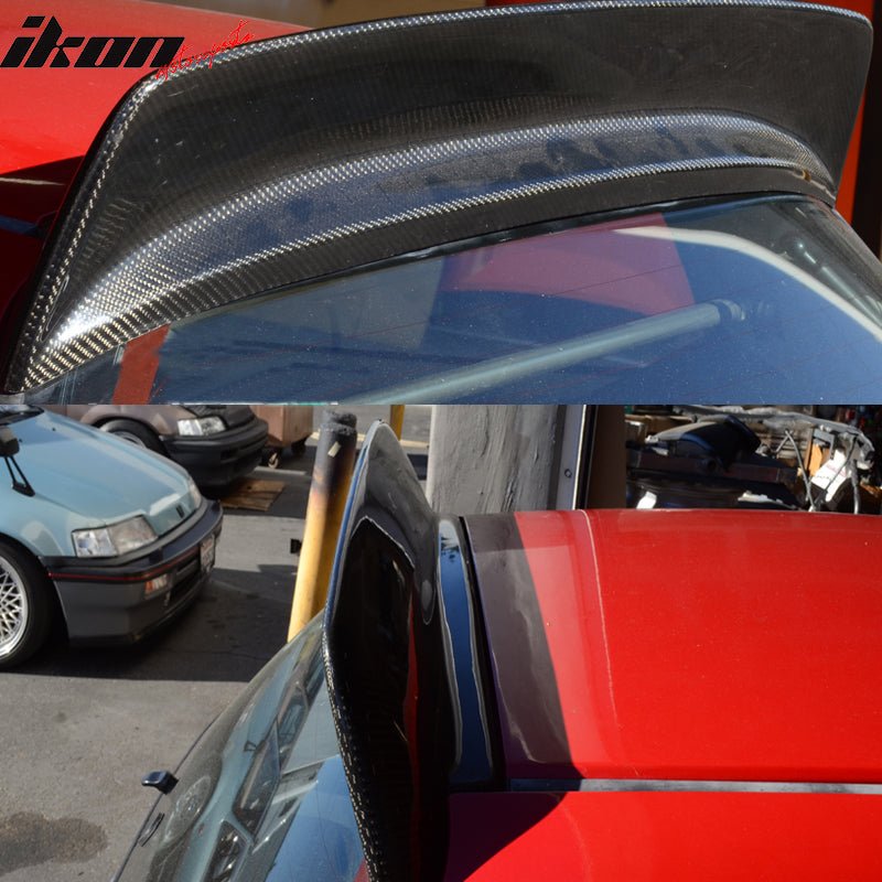 Roof Spoiler Compatible With 1992-1995 Honda Civic, JDM BYS Style Rear Roof Spoiler Carbon Fiber CF by IKON MOTORSPORTS, 1993 1994