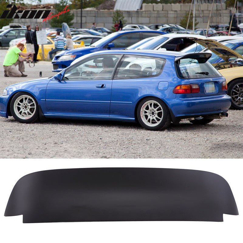 1992-1995 Honda Civic Duckbill Matte Black Rear Roof Spoiler Wing ABS