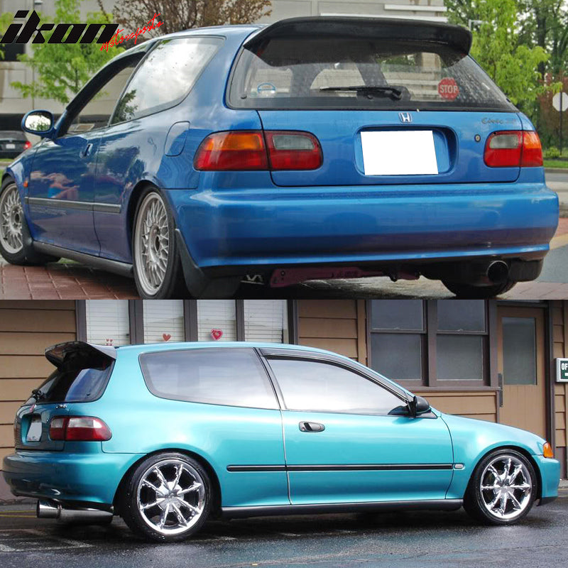 Pre-painted Roof Spoiler Compatible With 1992-1995 Honda Civic, Duckbill Style Painted Matte Black ABS Rear Wind Spoiler Wing Other Color Available By IKON MOTORSPORTS, 1993 1994