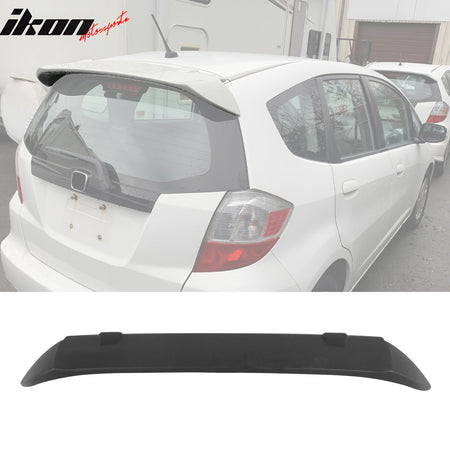 IKON MOTORSPORTS, Rear Window Roof Spoiler Compatible with 2009-2013 Honda Fit, Sport OE Style ABS Top Roofline Windshield Visor Spoiler Wing