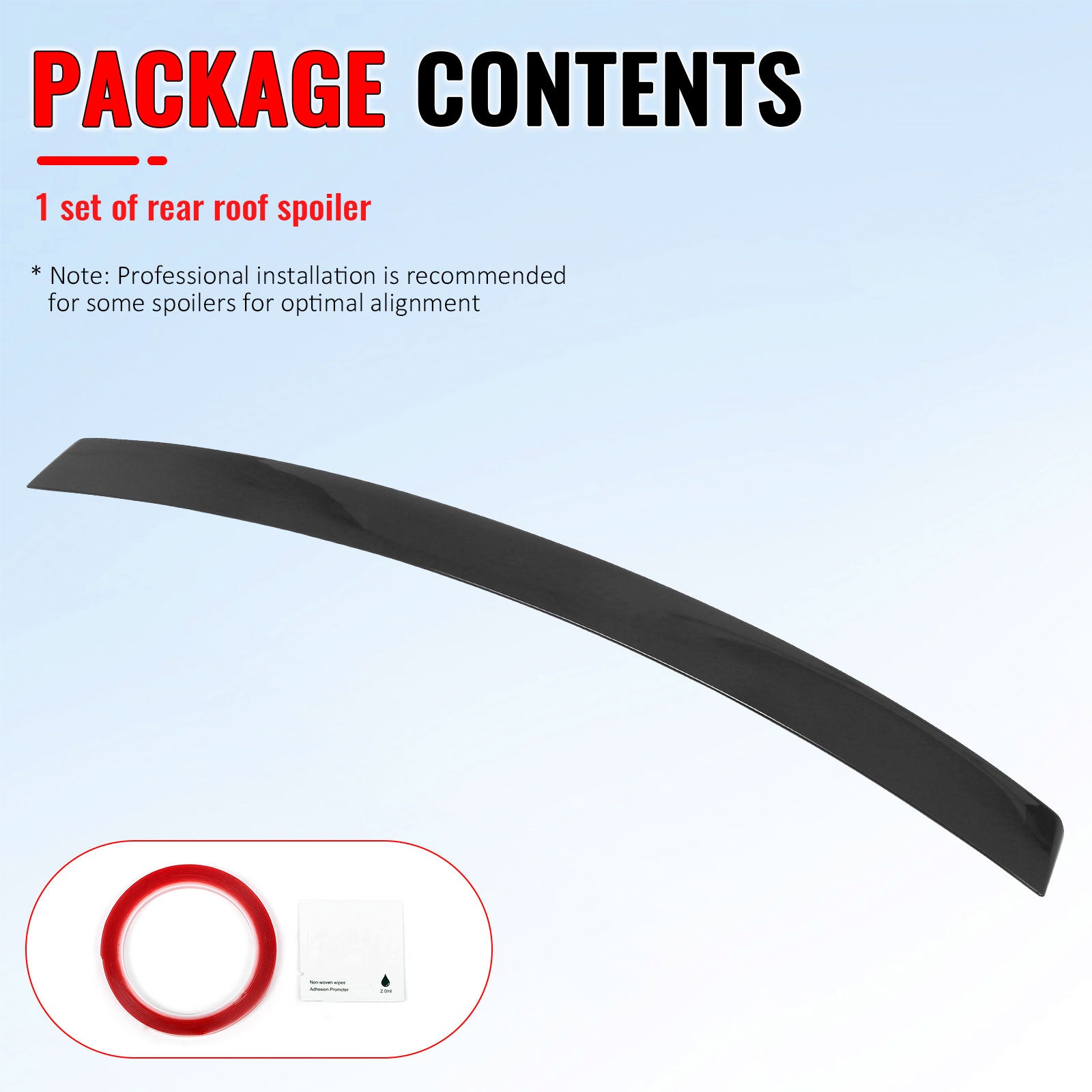 Fits 2012-2017 Hyundai Accent Sedan Gloss Black Rear Window Roof Spoiler ABS