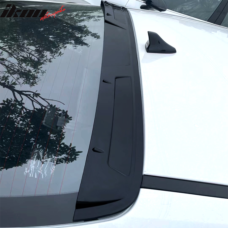 IKON MOTORSPORTS, Roof Spoiler Compatible With 2021-2022 Hyundai Elantra 4-Door Sedan, ABS Plastic Rear Window Roof Spoiler Visor