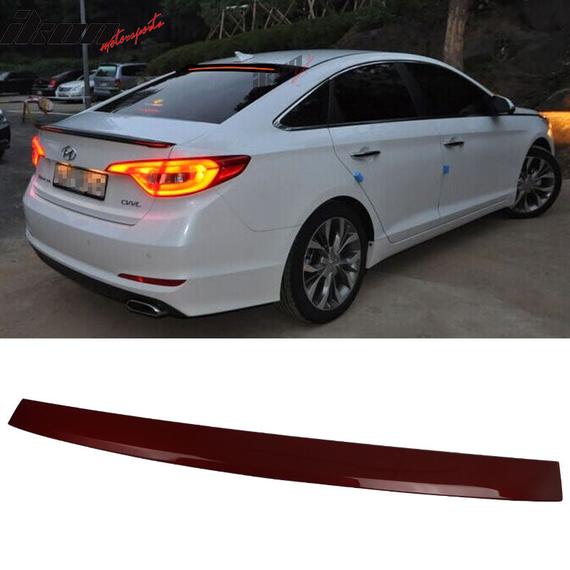 2015-2017 Hyundai Sonata Painted ABS Roof Spoiler W/ LED Light Bar