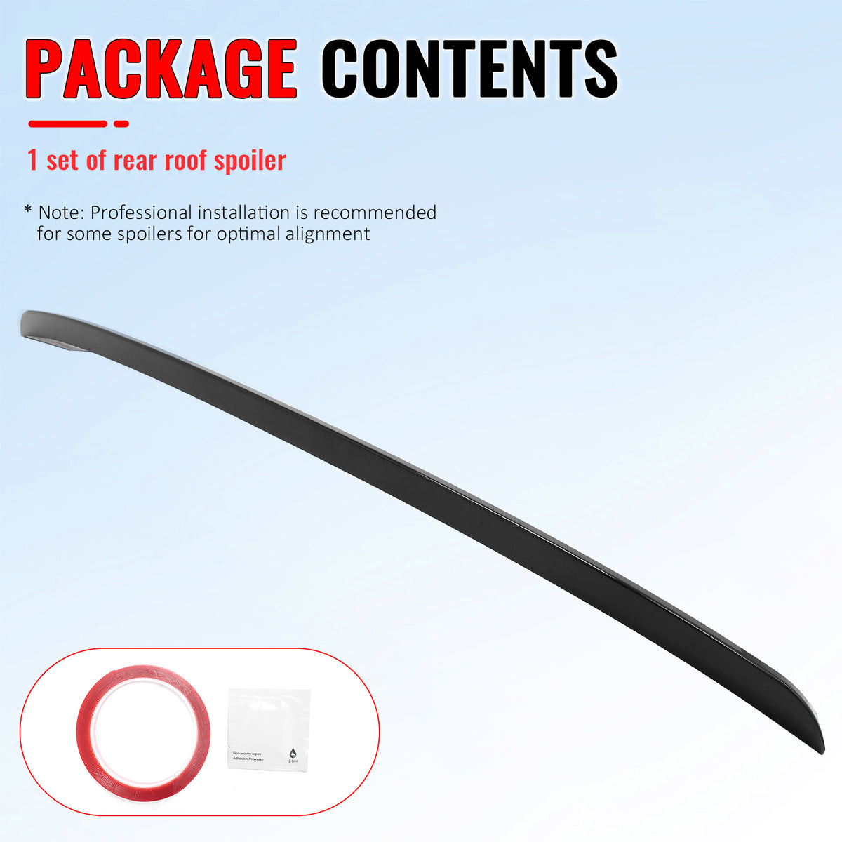 Fits 14-24 Infiniti Q50 Sedan Gloss Black Roof Spoiler Rear Window Wing Lip ABS