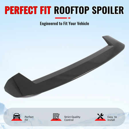 Fits 2021-2027 Grand Cherokee L WL75 Roof Spoiler Carbon Fiber Print ABS