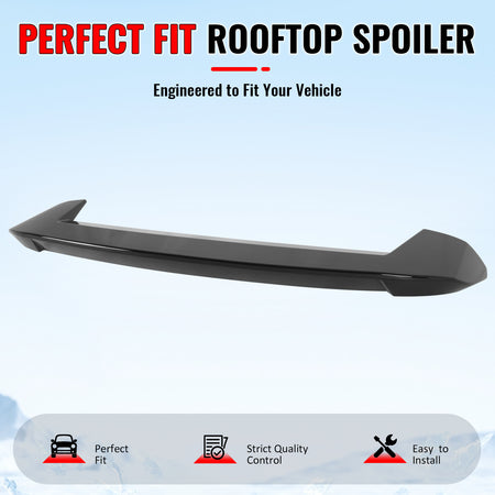 Fits 2021-2027 Jeep Grand Cherokee L WL75 Roof Spoiler IKON Gloss Black ABS