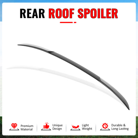 Fits 21-26 Kia K5 5th Gen 4Dr Gloss Black Roof Spoiler Rear Window Wing Lip ABS