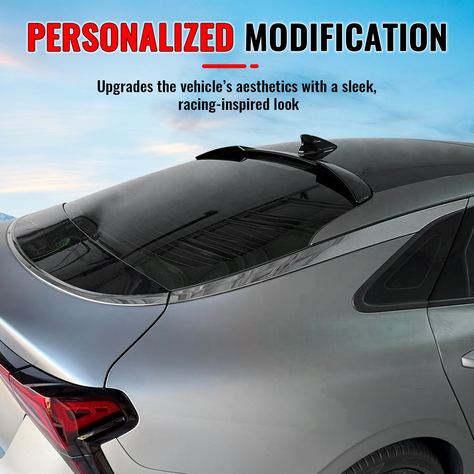 Fits 21-26 Kia K5 5th Gen 4Dr Gloss Black Roof Spoiler Rear Window Wing Lip ABS