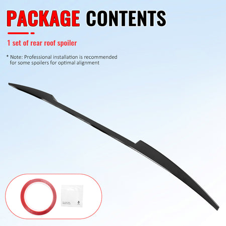 Fits 21-26 Kia K5 5th Gen 4Dr Gloss Black Roof Spoiler Rear Window Wing Lip ABS