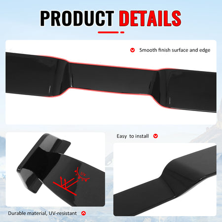 Fits 20-26 Land Rover Defender 90/110/130 Roof Spoiler Gloss Black V2 Rear Wing