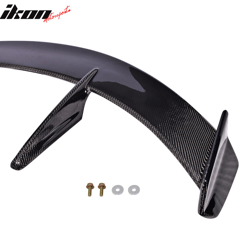 IKON MOTORSPORTS, Roof Spoiler Compatible With 2014-2017 Mazda 3 Hatchback , Matte Carbon Fiber KS Style Rear Spoiler Wing, 2015 2016