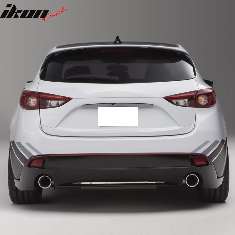 Fits 14-17 Mazda 3 Hatchback OE Style Rear Roof Window Spoiler Wing Unpainted