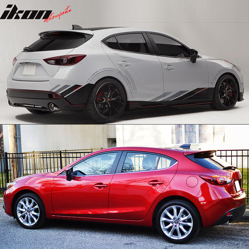 Fits 14-17 Mazda 3 Hatchback OE Style Rear Roof Window Spoiler Wing Unpainted