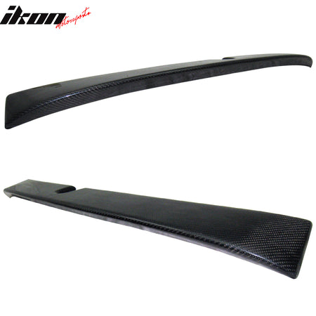 IKON MOTORSPORTS, Roof Spoiler Compatible With 2001-2007 Mercedes Benz W203 C-Class, Matte Carbon Fiber EURO Style Rear Spoiler Wing, 2002 2003 2004 2005 2006