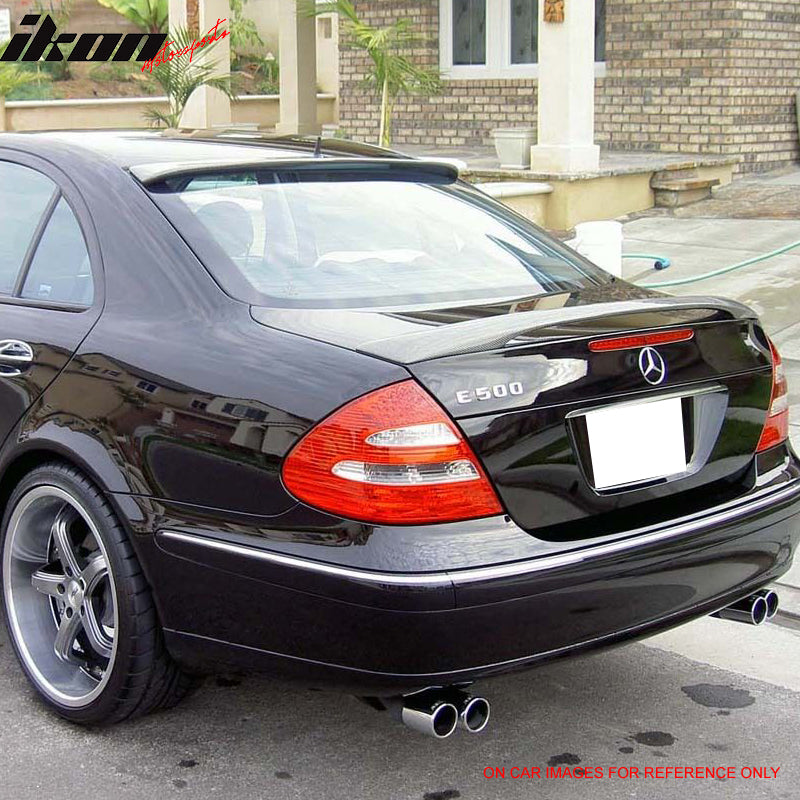 Roof Spoiler Wing Compatible With 2006-2008 Mercedes-Benz W211 E Class, L Style Matte Black ABS Window Trunk Lip Lid Deck Boot Abs Plastic by IKON MOTORSPORTS, 2007