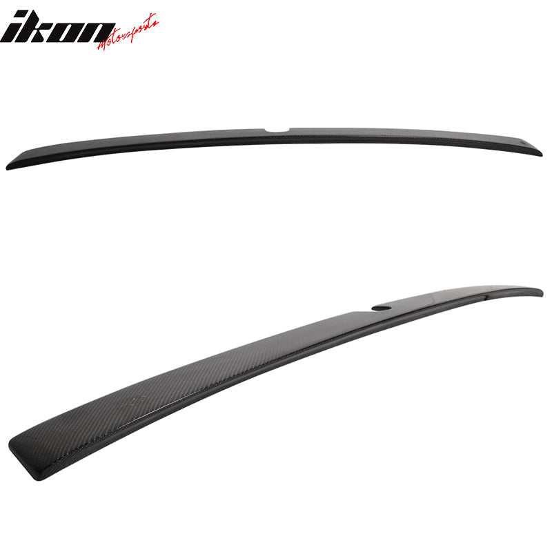 IKON MOTORSPORTS, Roof Spoiler Compatible With 2004-2010 Mercedes-Benz W219 CLS Class, Matte Carbon Fiber EURO Style Rear Spoiler Wing, 2005 2006 2007 2008 2009