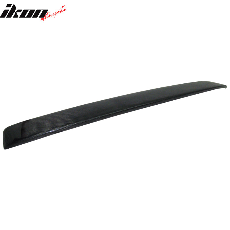 IKON MOTORSPORTS, Roof Spoiler Compatible With 2007-2008 Mercedes Benz W221 S-Class, Matte Carbon Fiber EURO Style Rear Spoiler Wing