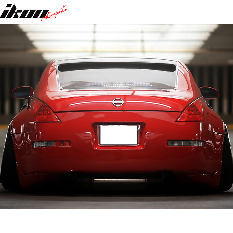 Roof Spoiler Compatible With 2003-2008 Nissan 350Z, RS Style Unpainted ABS Rear Wing Lid by IKON MOTORSPORTS, 2004 2005 2006 2007