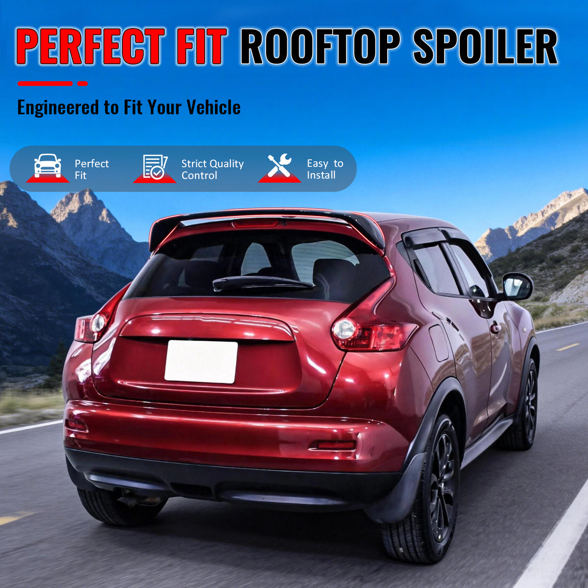 Fits 2011-2017 Nissan Juke Roof Spoiler OE Style Gloss Black ABS