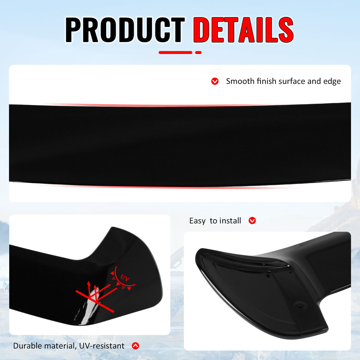 Fits 11-17 Nissan Juke OE Style Gloss Black Rear Window Roof Spoiler Wing ABS
