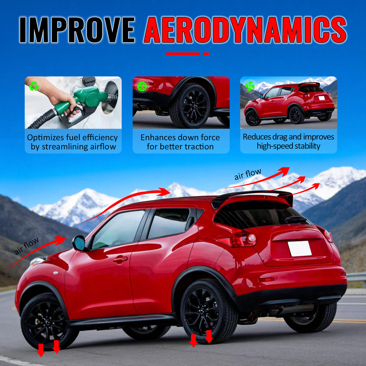 Fits 11-17 Nissan Juke OE Style Gloss Black Rear Window Roof Spoiler Wing ABS