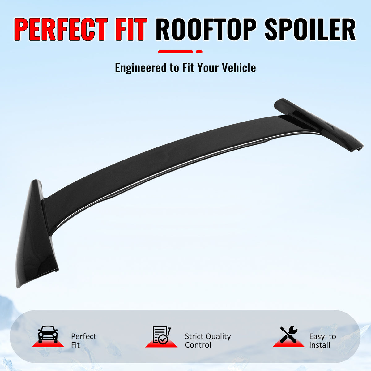Fits 2025-2026 Subaru Forester Roof Spoiler IKON Z Style Gloss Black ABS
