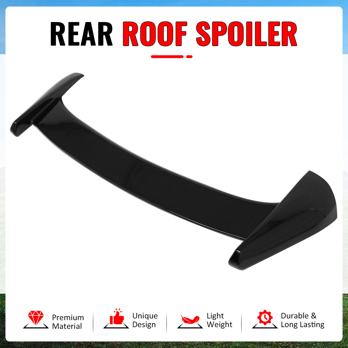 Fits 25-26 Subaru Forester IKON Z Style Gloss Black Rear Roof Spoiler Wing ABS
