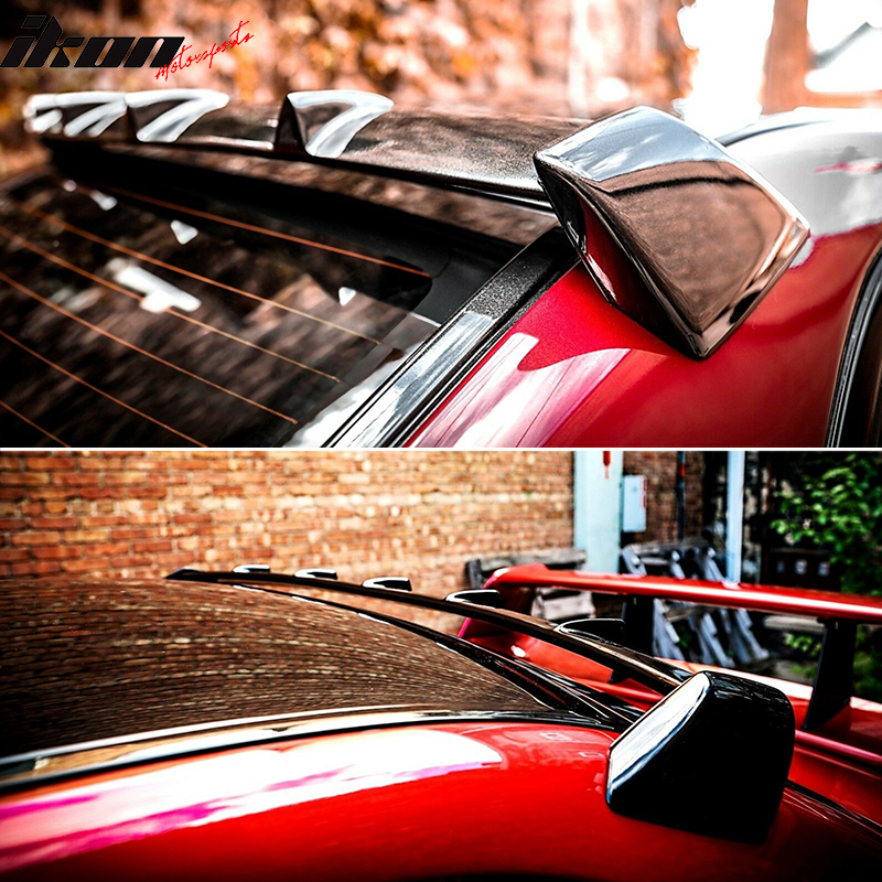 IKON MOTORSPORTS Roof Spoiler Compatible With 2006-2007 Subaru Impreza, FRP Unpainted Rear Deck Lip Wing