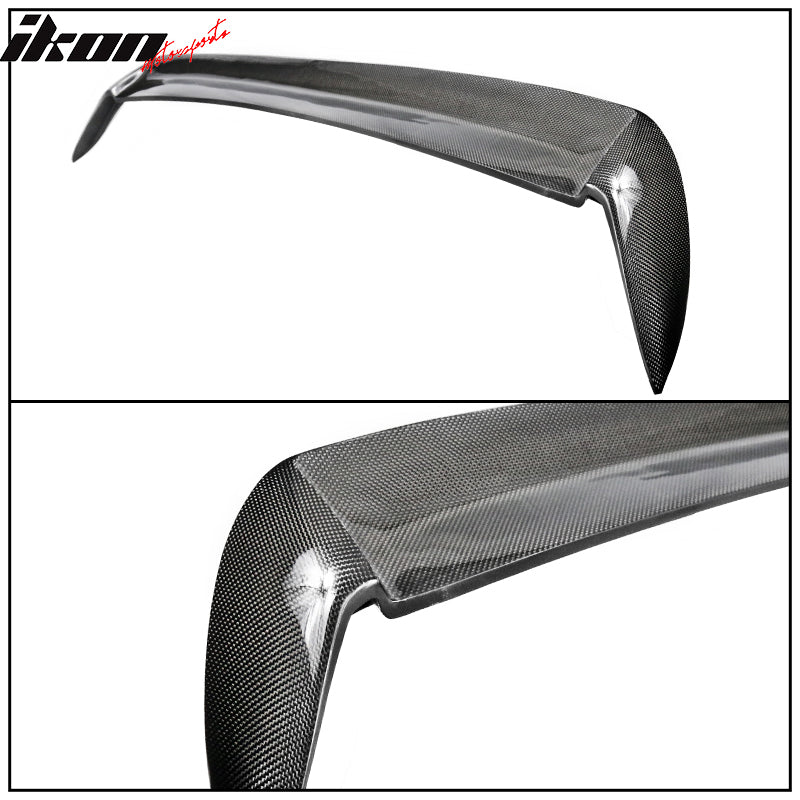 IKON MOTORSPORTS, Roof Spoiler Compatible With 2008-2014 Subaru Impreza Hatchback , Matte Carbon Fiber Rear Spoiler Wing, 2009 2010 2011 2012 2013