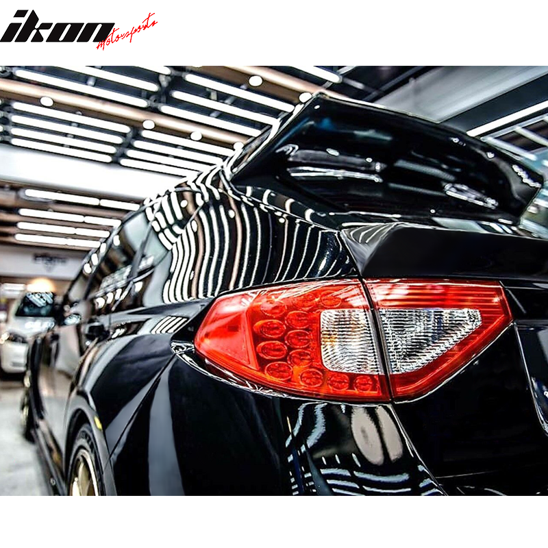 IKON MOTORSPORTS, Rear Trunk Spoiler Compatible With 2008-2011 Subaru Impreza Wagon, FRP Unpainted Rear Deck Lip Wing, 2009 2010