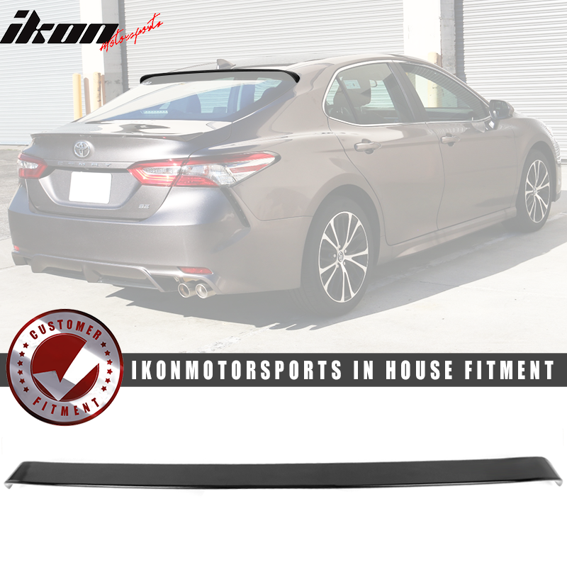 IKON MOTORSPORTS, Roof Spoiler Compatible With 2018-2023 Toyota Camry, Rear Top Roof Spoile Wing Deck Lid Lip ABS,2019