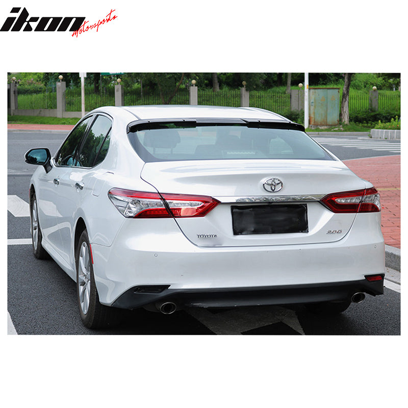 Compatible With 2018-2025 Toyota Camry V2 Style Roof Spoiler Gloss Black ABS By IKON MOTORSPORTS