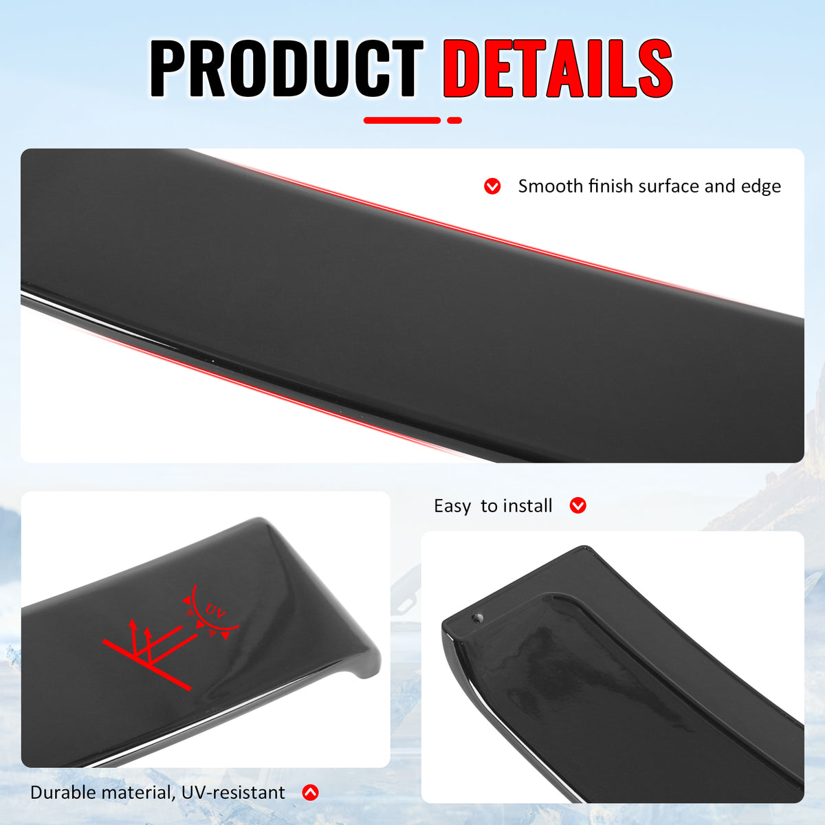 Fits 09-13 Toyota Corolla OE Style Gloss Black Rear Roof Spoiler Wing Lip ABS