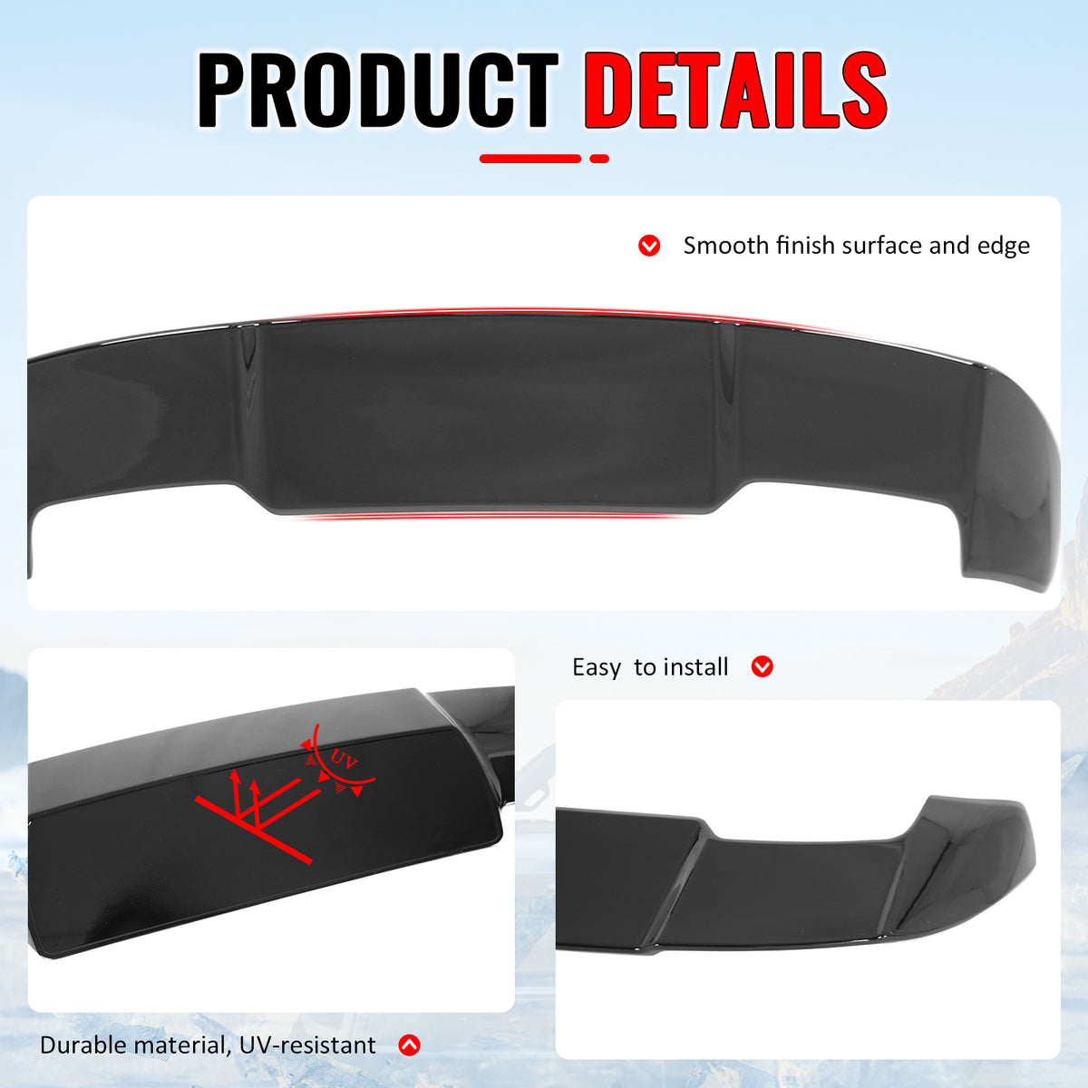 Fits 19-27 Corolla Hatchback & GR Corolla OE Style Gloss Black Roof Spoiler ABS